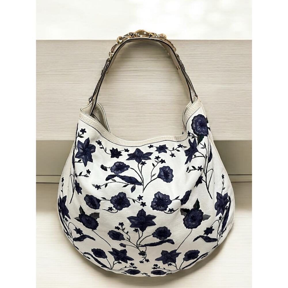 GUCCI 171295 Flora Wave Hobo Bag